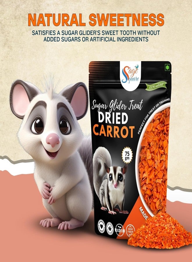 سايج سكوير رقائق الجزر المجففة من سيج سكوير، مثالية لحيوانات السكر الطائرة - وجبات خفيفة طبيعية وصحية ولذيذة | غنية بالألياف والفيتامينات | خالية من المواد الحافظة الاصطناعية | قليلة الدسم وسهلة الهضم | مثالية للتدريب والمضغ | 75 غرام - Image 4